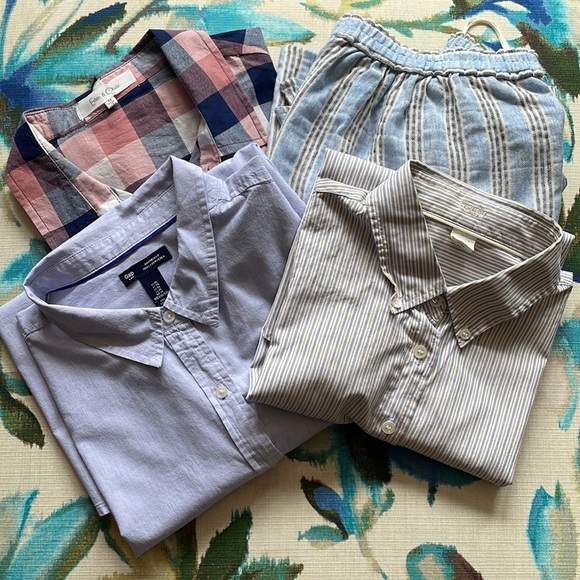 4 blouses in blue colors Eden and Olivia, Gap, J. Crew, and Lucky Brand - Picture 9 of 9